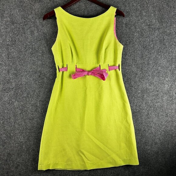 Steven Stolman Dresses & Skirts - Steven Stolman Dress Womens 4 Neon Sleeveless Back Zip Ribbon Tie Lined Preppy